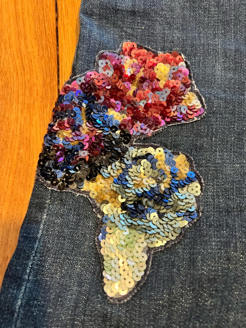 Anthropologie Pilcro and the Letterpress Slim Sequin Boyfriend Jeans Size 31 - Picture 9 of 12